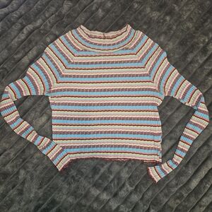 Free People Multicolor Striped Long Sleeve Tee